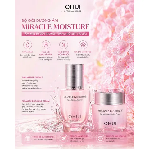 Bộ đôi dưỡng ẩm chuyên sâu OHUI Miracle Moisture