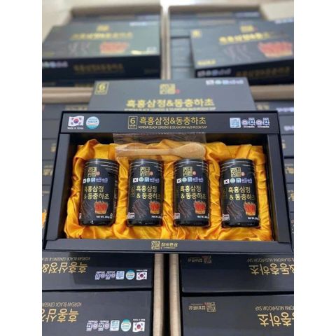 Cao Hắc Sâm Đông Trùng Hạ Thảo Chambarunsam Hàn Quốc 4 lọ x 240g
