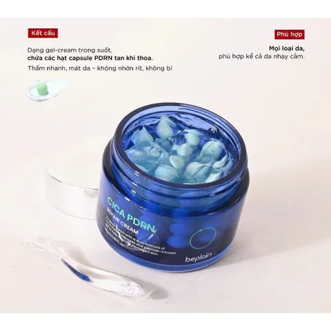 Kem dưỡng BEPLAIN CICA PDRN phục hồi đỉnh cao, trẻ hóa làn da & cấp ẩm, đàn hồi, căng bóng 50ml
