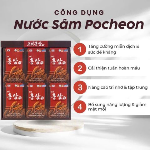 Nước Hồng Sâm Pocheon Hàn Quốc 6 năm tuổi (30 gói * 70ml)