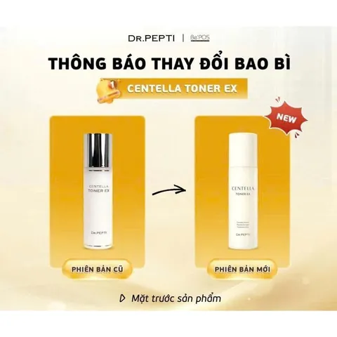 Nước Hoa Hồng Dưỡng Da Cấp Ẩm, Căng Bóng Dr.Pepti Centella Toner Ex 180ml-Bật mí làn da không tuổi
