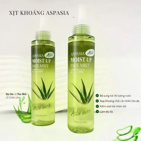 XỊT KHOÁNG LÔ HỘI ASPASIA CẤP ẨM TỨC THÌ, DA MÁT LẠNH SẢNG KHỎE 150ML