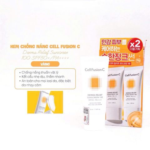 Kem chống nắng vật lý cho mẹ bầu và bé Cell Fusion C mẫu mới 35ml 1 tuýp da nhạy cảm mỏng yếu nâng tông kiềm dầu