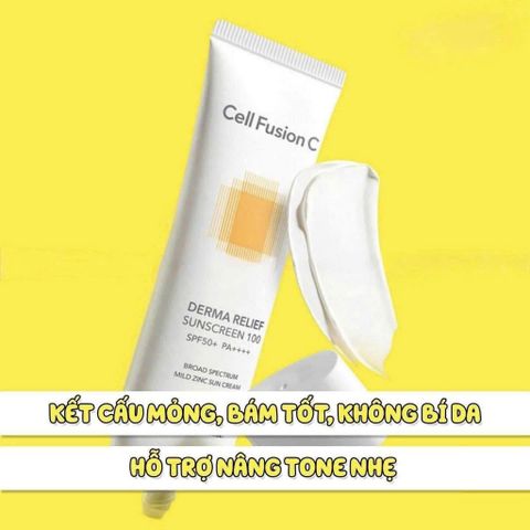 Kem chống nắng vật lý cho mẹ bầu và bé Cell Fusion C mẫu mới 35ml 1 tuýp da nhạy cảm mỏng yếu nâng tông kiềm dầu