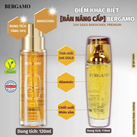 Serum Vàng Bergamo 24K Bakuchiol Premium 120ml Ngừa Lão Hóa