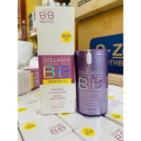 Kem nền BB Cream Collagen Cellio SPF 40 PA++ Hàn Quốc giúp da trắng sáng, chống nắng hiệu quả 40g