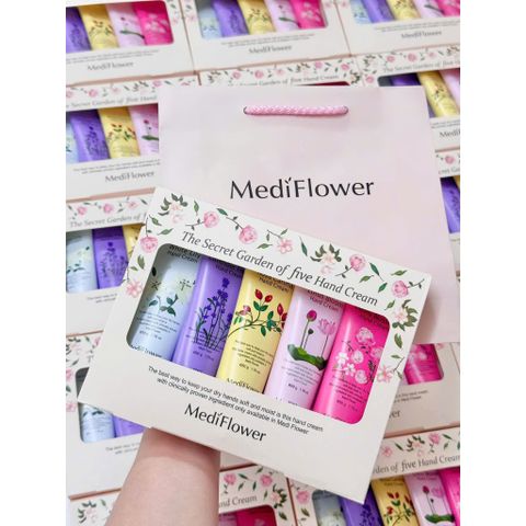 SET QUÀ TẶNG KEM TAY MEDIFLOWER HÀN QUỐC, SET 5 TUÝP × 50GR