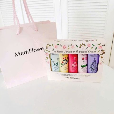 SET QUÀ TẶNG KEM TAY MEDIFLOWER HÀN QUỐC, SET 5 TUÝP × 50GR