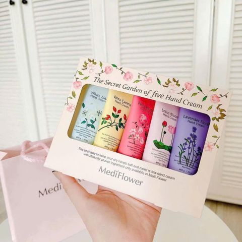 SET QUÀ TẶNG KEM TAY MEDIFLOWER HÀN QUỐC, SET 5 TUÝP × 50GR