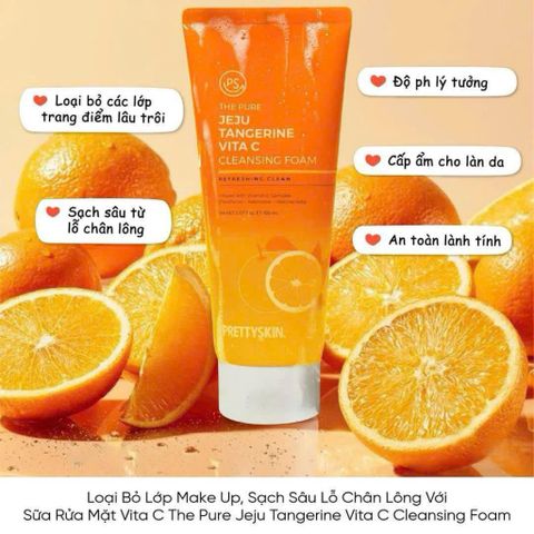 Sữa rửa mặt Vitamin C Prettyskin 150ml