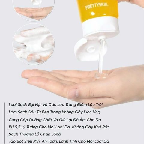 Sữa rửa mặt Vitamin C Prettyskin 150ml