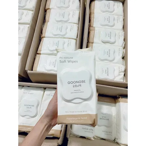 Khăn Ướt Cho Bé Sơ Sinh GOONGBE Primmune Soft Wipes cực xịn