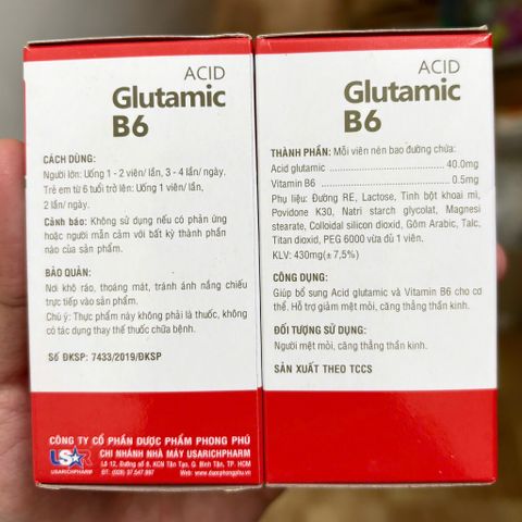 Viên bổ trợ thần kinh GLUTAMIC B1 B6 - 100 viên bao đường