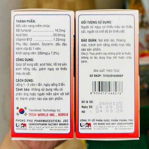 Viên bổ máu USAR 100 viên - công nghệ Hàn Quốc