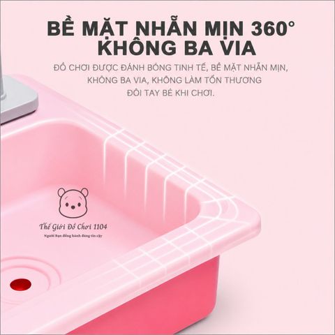 Đồ chơi bồn rửa chén bát cho bé 26 chi tiết vòi tự động dùng pin giúp bé phát triển trí tuệ Thế giới đồ chơi 1104