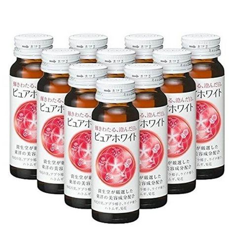 Nước uống đẹp da dưỡng trắng Shiseido Pure White hộp 10 chai x 50mL - Hàng Nhật nội địa