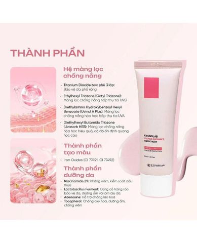 Kem Chống Nắng KyungLab Pink Radiance Sunscreen 50ml [hàng công ty]