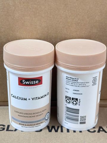 Swisse Ultiboost Calcium + Vitamin D 150 Viên – Bổ Sung Canxi Và Vitamin D, Hỗ Trợ Duy Trì Sức Khỏe Xương