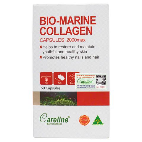 Careline Bio Marine Collagen 2000mg 60 Viên – Bổ Sung Collagen Chiết Xuất Từ Da Cá Biển, Hỗ Trợ Chăm Sóc Da, Tóc Và Móng
