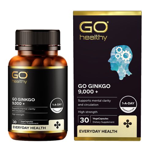 Viên uống bổ não GO Ginkgo 9000+ 30 viên - Hỗ trợ tăng cường tuần hoàn, cải thiện trí nhớ và tập trung cho người lớn