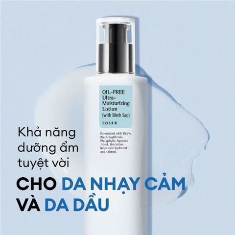 Lotion Siêu Dưỡng Ẩm Không Dầu Với chiết xuất Cây Bạch Dương 100Ml dưỡng ẩm sáng da, chống lão hoá