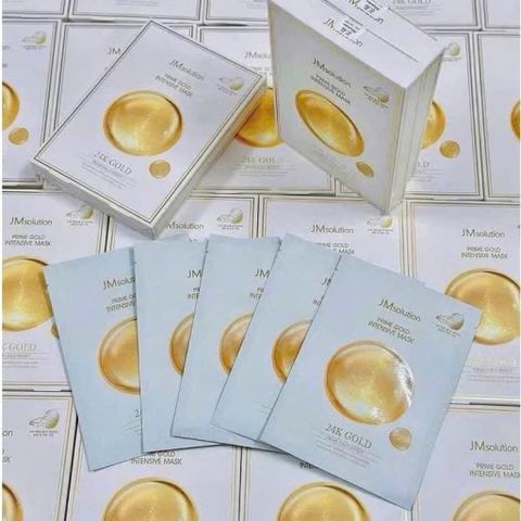 Hộp 10 miếng Mặt nạ JMsolution tinh chất 24K Prime Gold Intensive Mask, mặt nạ săn chắc da (10 miếng/1 hộp) Chính hãng