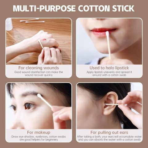 Combo 5 gói Tăm bông ngoáy tai 100 que thân gỗ tăm bông ráy tai nặn mụn(thân thiện với môi trường)