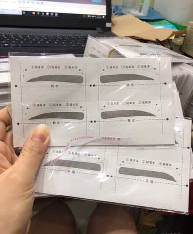 Khuôn Dán Tạo Hình Chân mày set 16 khuôn 8 dáng mày