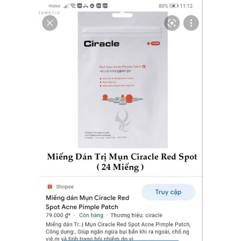 24 miếng] Miếng Dán Mụn Giúp Làm Dịu Và Hút Dịch Mủ Ciracle Red Spot Acne Pimple Patch