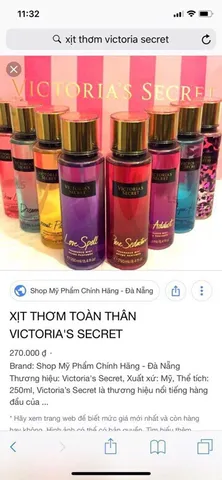 Xịt thơm toàn thân Victoria's Secret Love spell Romance 250 ml