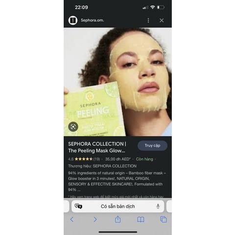Mặt nạ Tái tạo da căng bóng Peeling sephora nhanh chóng tiện lợi