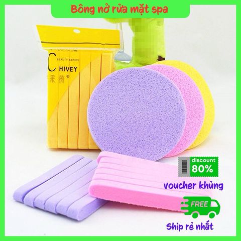 Bông nở rửa mặt tẩy trang Chivey SC7040 bằng bọt biển dày dặn siêu tiết kiệm 12 thanh