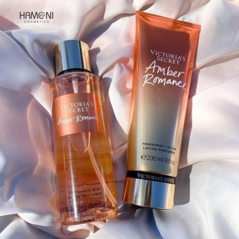 COMBO XỊT THƠM +DƯỠNG THỂ TOÀN THÂN VICTORIA’S SECRET FRAGRANCE MIST AMBER