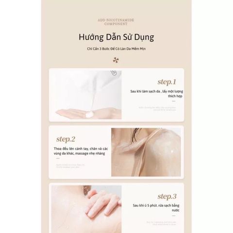 Mặt nạ ủ trắng da đất sét tắm trắng body Niacinamide giữ ẩm Hunmui 300ml