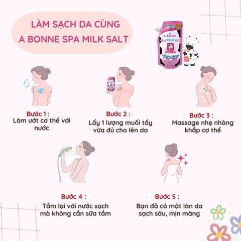Muối Tắm Sữa Bò Tẩy Tế Bào Chết , Làm Sáng Da, Dưỡng Da Mịn Màng A Bonne Spa Salt Thái Lan 350g