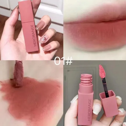 HOT Son kem Lì Herorange® hàng hiệu Hàng trong nước Trung Vỏ Cam Vuông Lên Màu đẹp tuyệt Son Môi