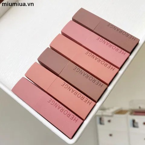HOT Son kem Lì Herorange® hàng hiệu Hàng trong nước Trung Vỏ Cam Vuông Lên Màu đẹp tuyệt Son Môi