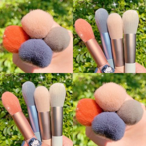 Full bộ cọ trang điểm cá nhân 8 cây tặng kèm túi Zip Vintage, Set cọ trang điểm gồm 8 cây lông dày mịn dễ tán phấn