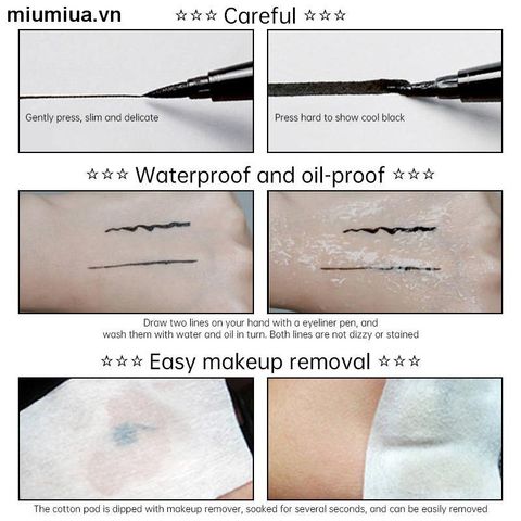 HOT Bút Kẻ Mắt Dạng Lỏng black color Nhanh Khô Chống giột nước Lâu Trôi make up Mượt Mà