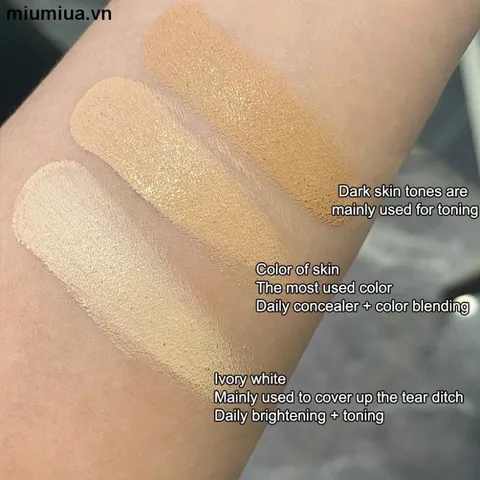 Kem Che khuyết điểm 3 Màu Bạc Sweet Mint Phủ Quầng Thâm Và mối nhăn Cho Da