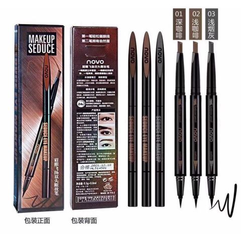 CHÌ MÀY + KẺ MẮT NƯỚC 2 IN 1 MAKE SEDUCE NOVO