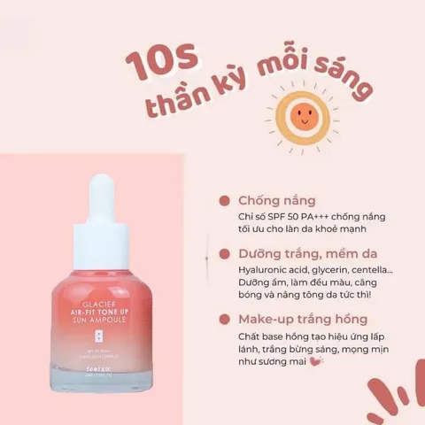 Tinh Chất Feelxo Glacier Air- Fit Tone Up Sun Ampoule SPF50+/PA++
