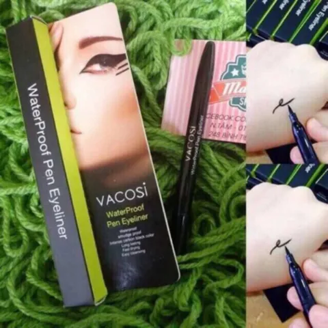 Bút kẻ mắt nước tốt, không trôi Vacosi Waterproof Pen Eyeliner (Hàn Quốc