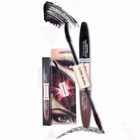 Chải mi Mascara 2 Đầu ( Đen - Nâu) SIVANNA COLORS Super Model Dual Max-Volume Double Extension Mascara