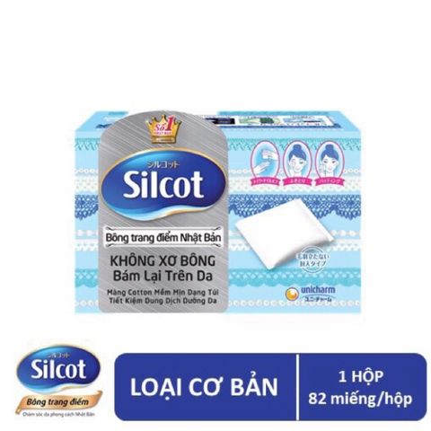 Bông Trang Điểm Silcot (Hộp 82 miếng) hàng nội địa Nhật bản