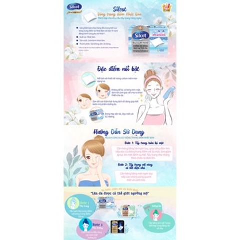 Bông Trang Điểm Silcot (Hộp 82 miếng) hàng nội địa Nhật bản