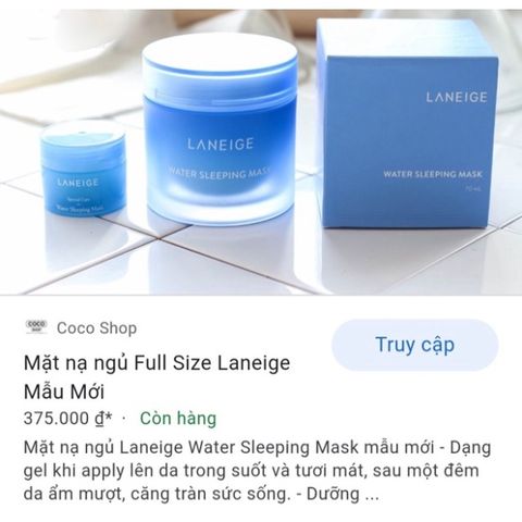 Mặt Nạ Ngủ Dưỡng Ẩm MỚI 70ml date 2023