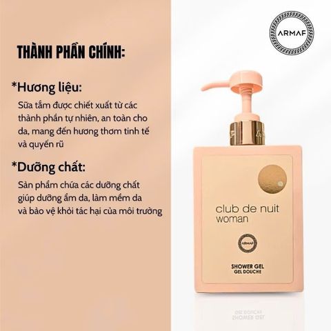 Sữa tắm/ Nước hoa Cao cấp quyến rũ Club De Nuit Woman 360ml/105ml