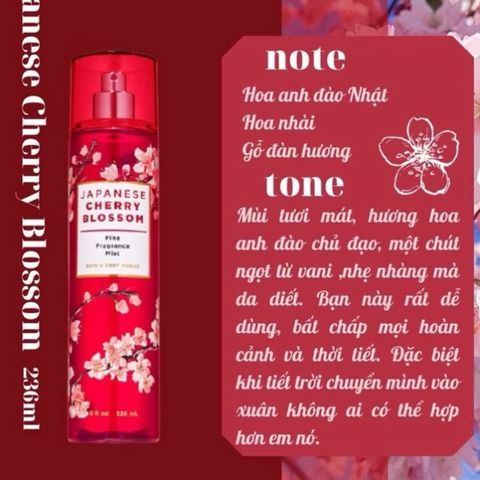 Xịt Thơm Toàn Thân Body Mist Bath & Body Works Japanese 236ml