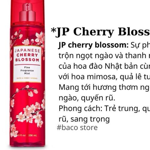 Xịt Thơm Toàn Thân Body Mist Bath & Body Works Japanese 236ml